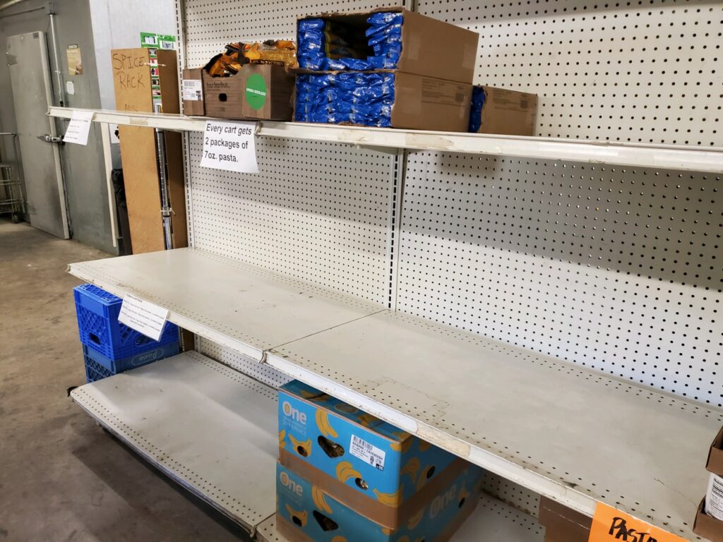 Community Caring Center Food Shelve Empty.